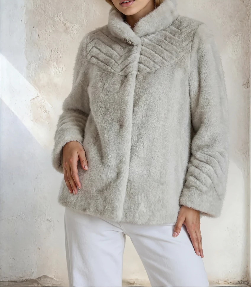 fluffy faux fur short coat