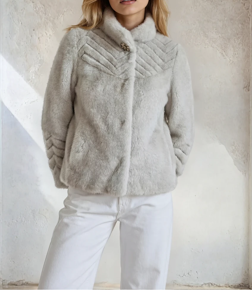 fluffy faux fur short coat