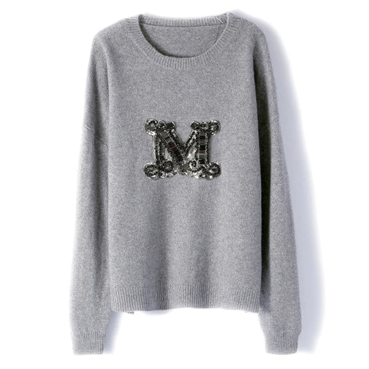 embellished pure cashmere sweater