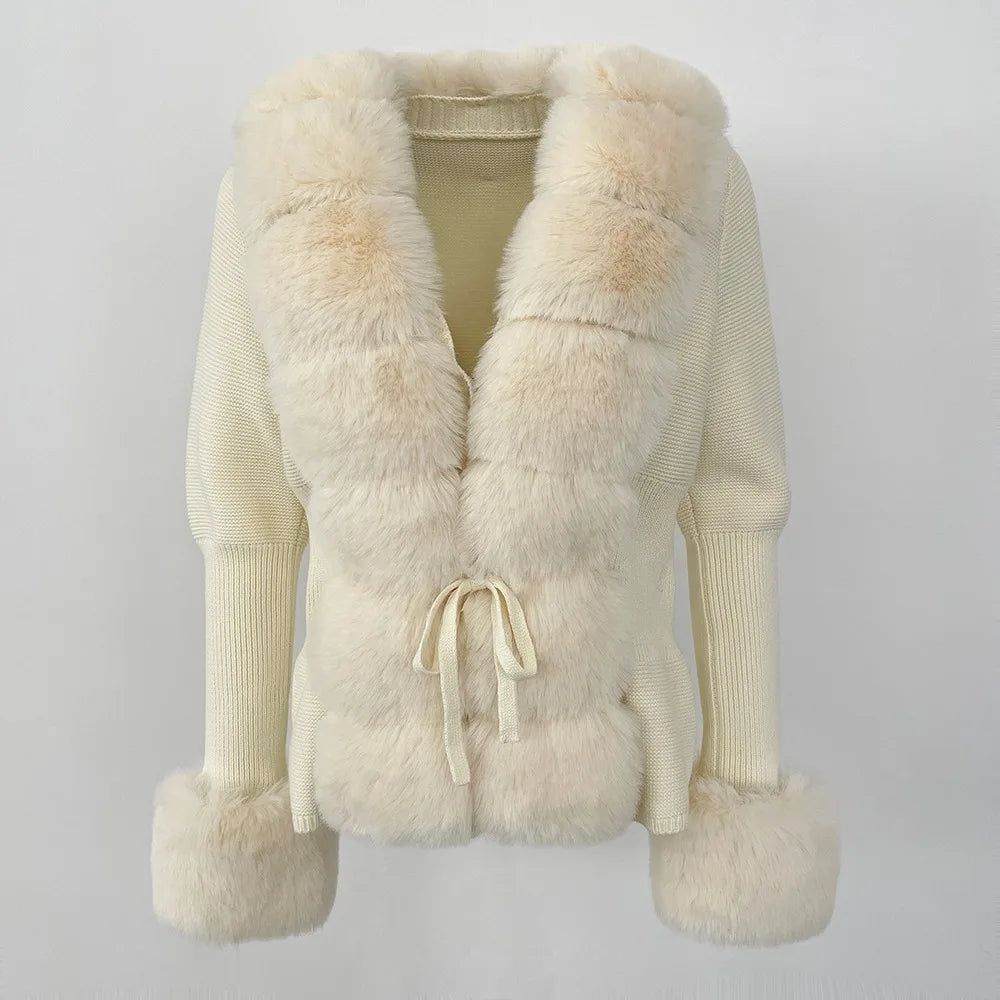 winter faux fur cardigan