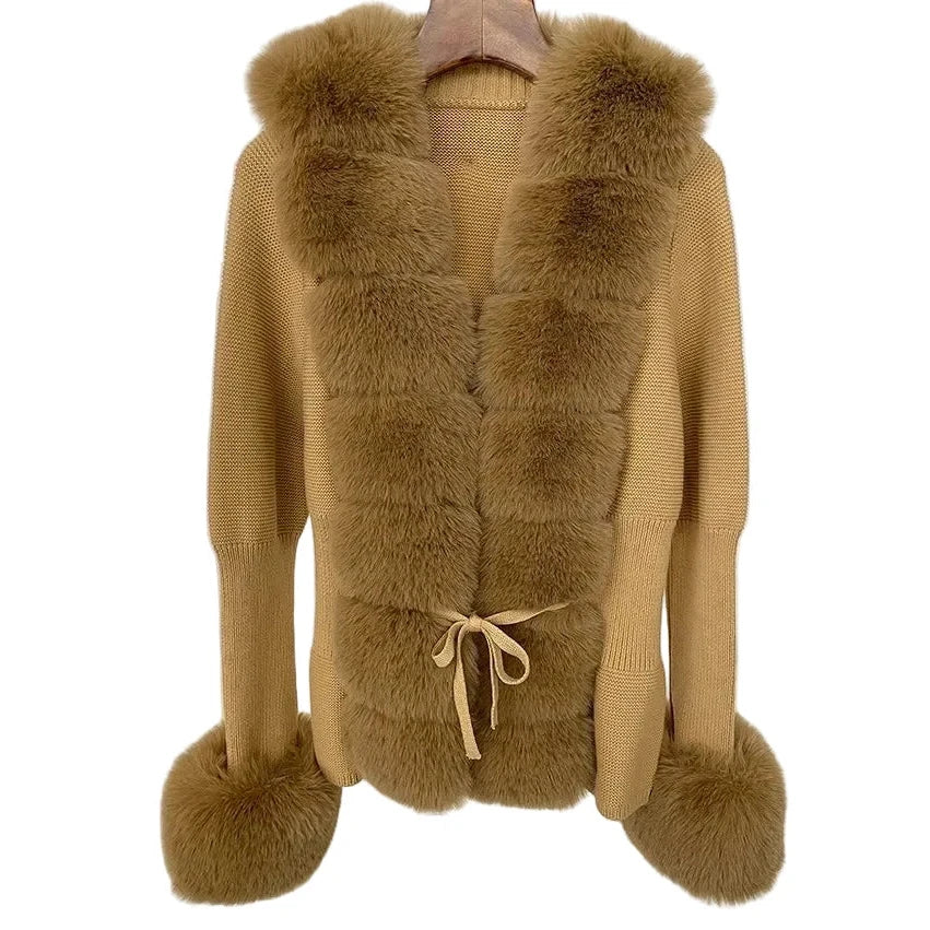 winter faux fur cardigan