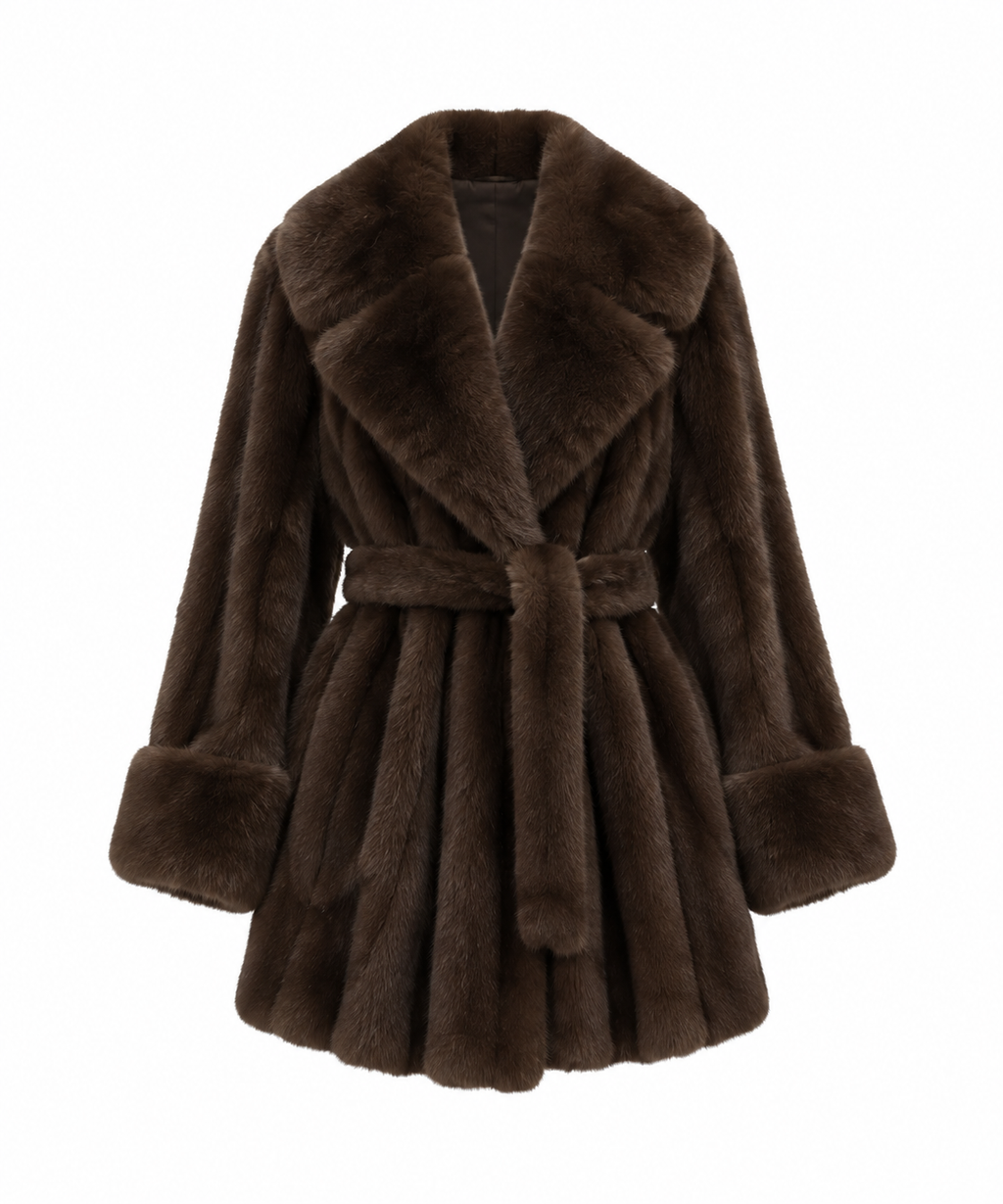COGNAC FUR COAT