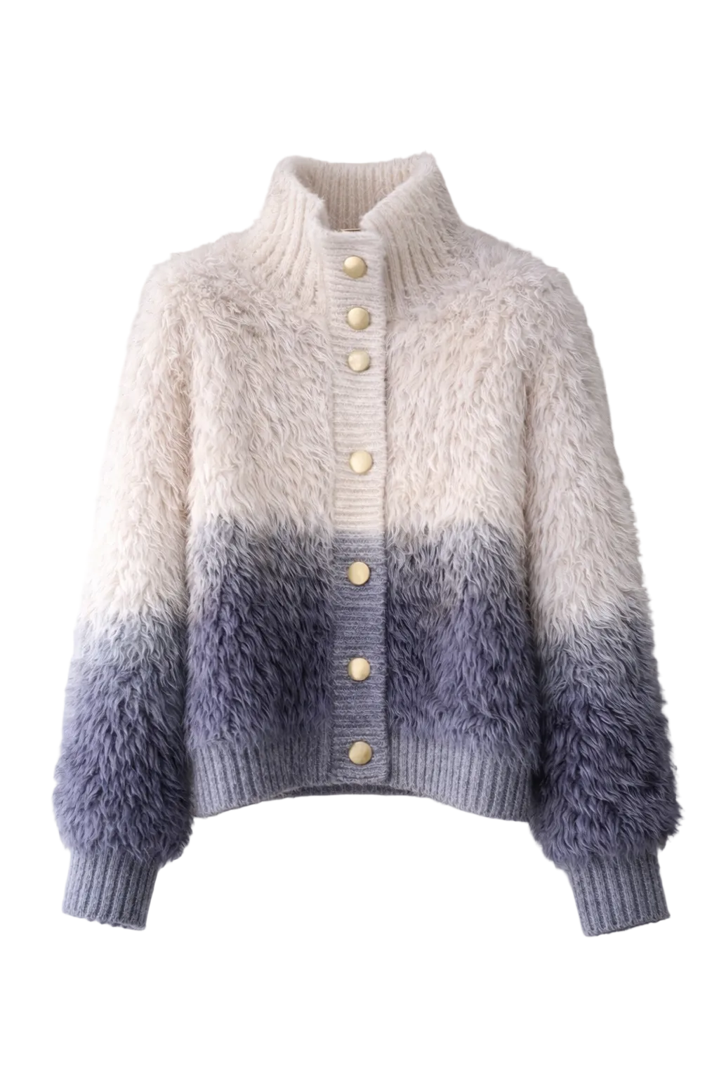 grey fluffy cardigan