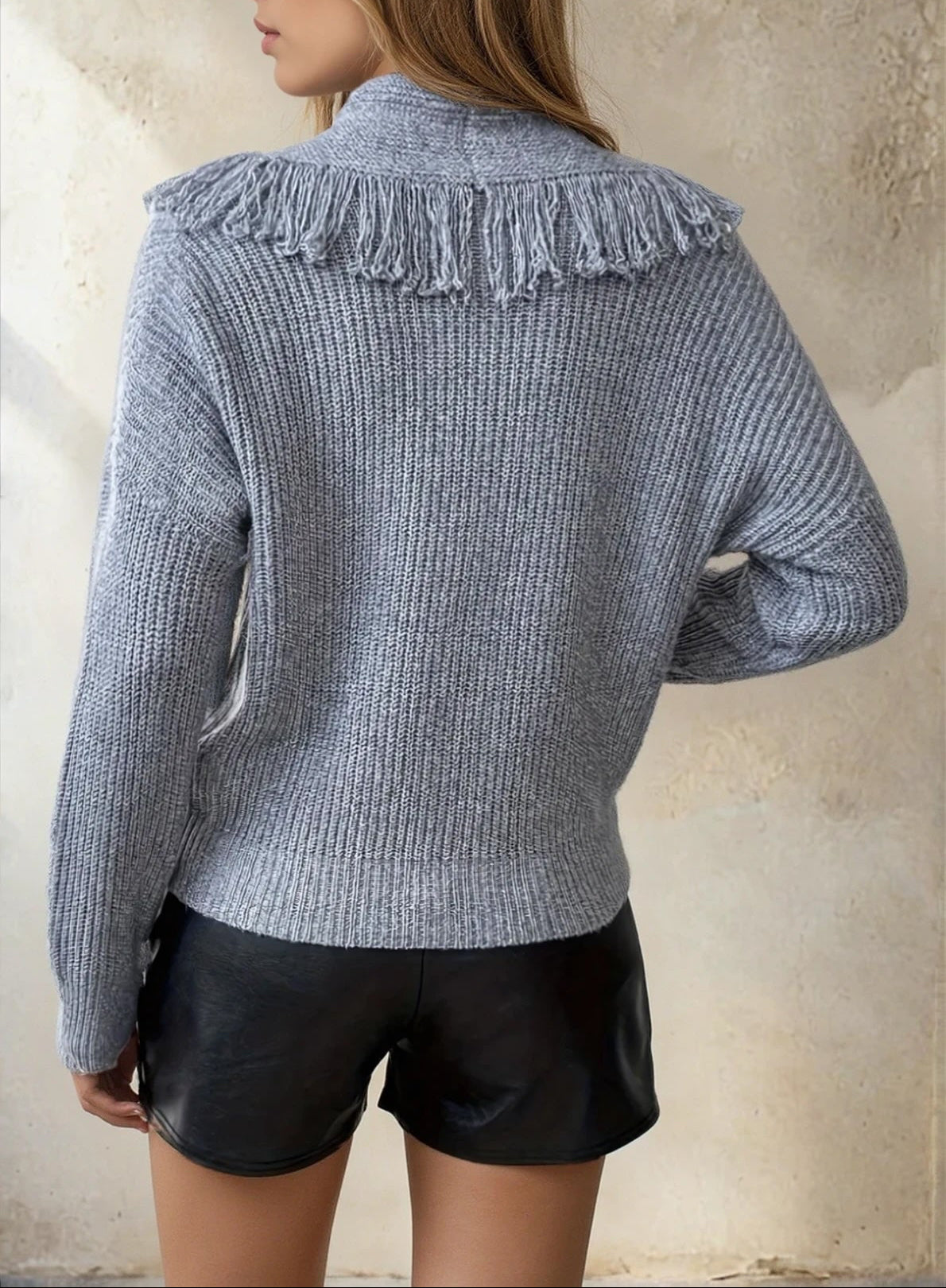 grey fringe wrap